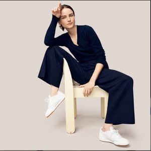 J. Crew Wide Leg Cropped Pant in Stretch Twill